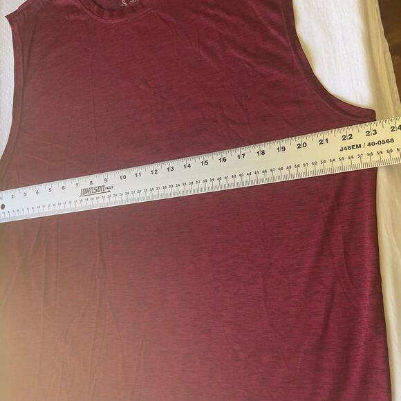 Real Essentials Men’s Sleeveless Tank Top Size XL, Burgundy Red - Picture 3 of 6